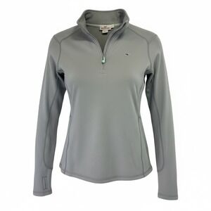 Vineyard Vines Womens Sz XS Grey 1/4 Zip Shirt (BB34) EUC